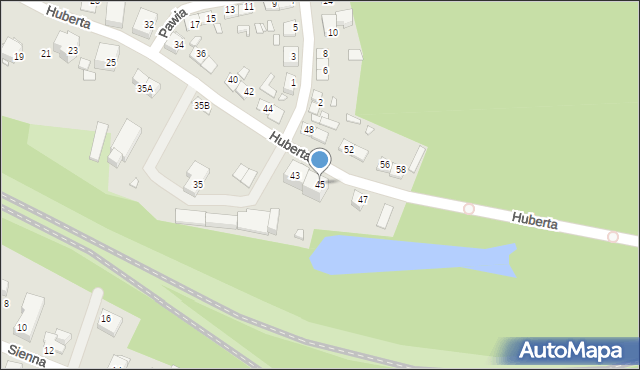 Katowice, Huberta, 45, mapa Katowic