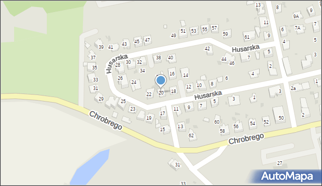 Kędzierzyn-Koźle, Husarska, 20, mapa Kędzierzyna-Koźle