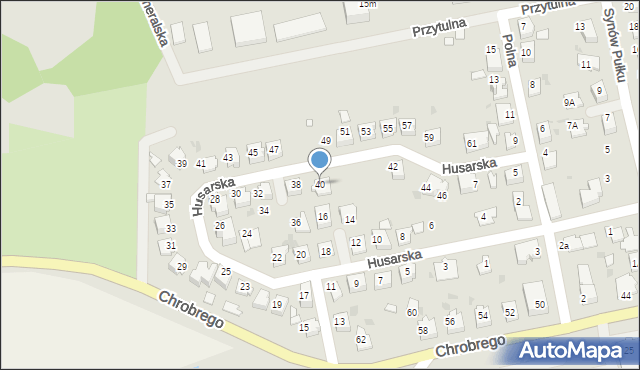 Kędzierzyn-Koźle, Husarska, 40, mapa Kędzierzyna-Koźle