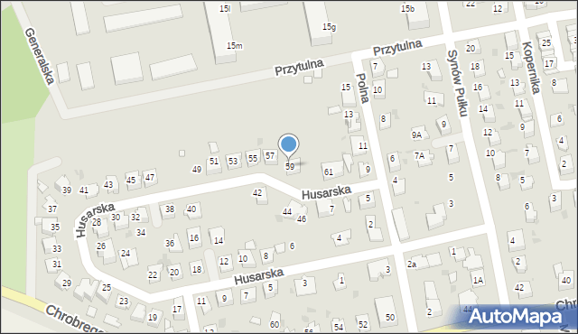 Kędzierzyn-Koźle, Husarska, 59, mapa Kędzierzyna-Koźle
