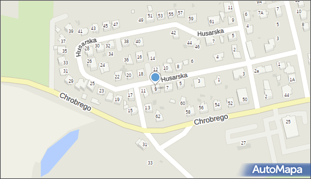 Kędzierzyn-Koźle, Husarska, 9, mapa Kędzierzyna-Koźle