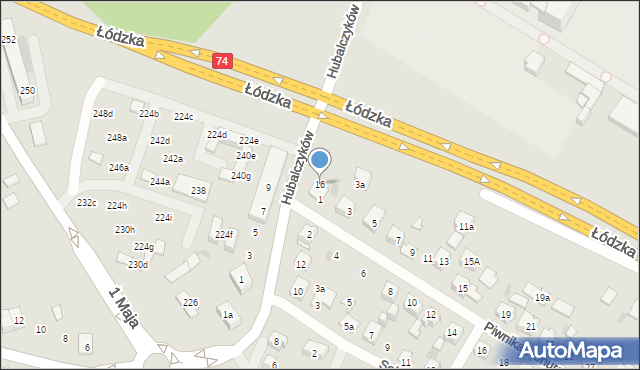 Kielce, Hubalczyków, 16, mapa Kielc