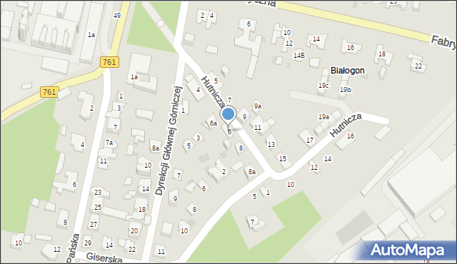 Kielce, Hutnicza, 6, mapa Kielc