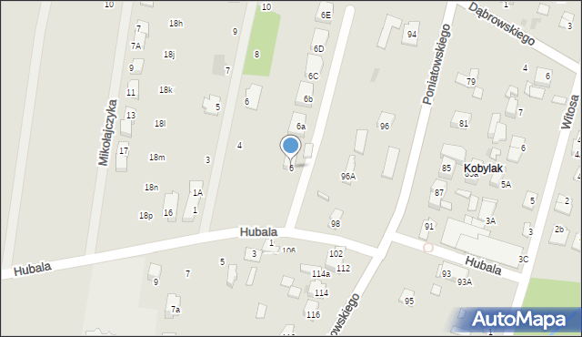 Kobyłka, Hubala Henryka, mjr., 6, mapa Kobyłka