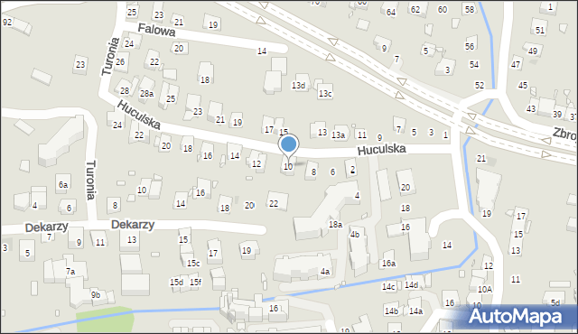 Kraków, Huculska, 10, mapa Krakowa