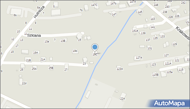 Krosno, Hutnicza, 19C, mapa Krosna