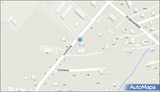 Krosno, Hutnicza, 5, mapa Krosna