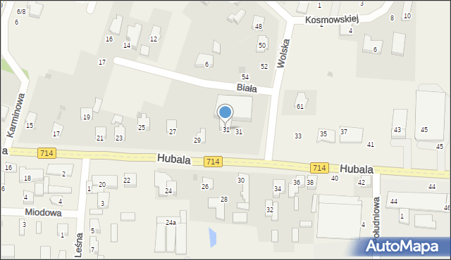 Ksawerów, Hubala Henryka, mjr., 31, mapa Ksawerów