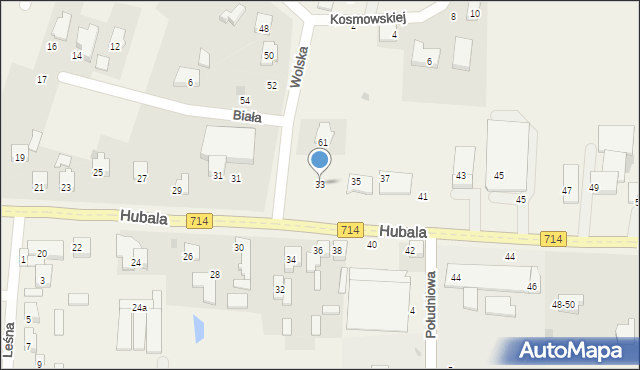 Ksawerów, Hubala Henryka, mjr., 33, mapa Ksawerów