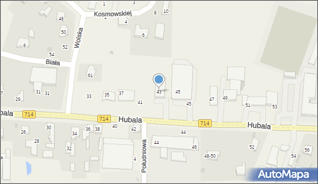 Ksawerów, Hubala Henryka, mjr., 43, mapa Ksawerów