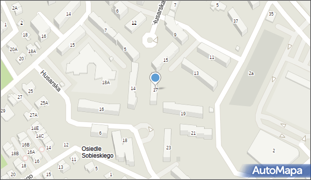 Legionowo, Husarska, 17, mapa Legionowo