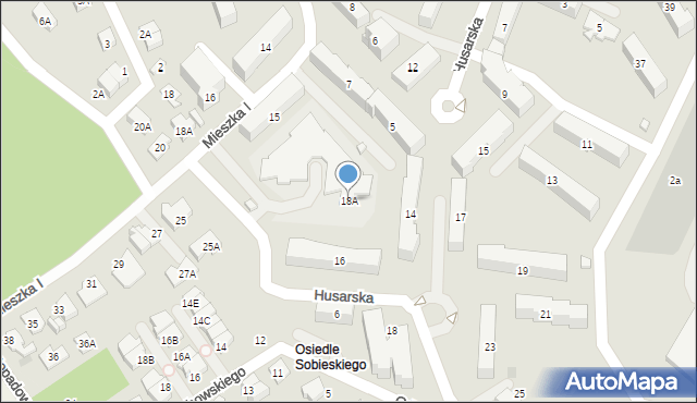 Legionowo, Husarska, 18A, mapa Legionowo