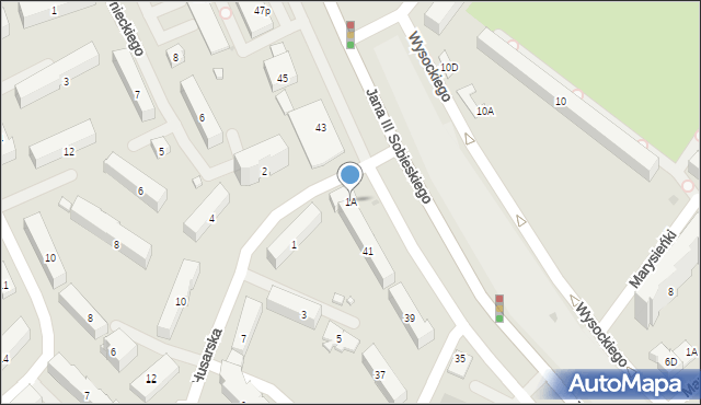 Legionowo, Husarska, 1A, mapa Legionowo