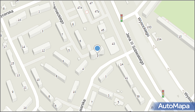 Legionowo, Husarska, 2, mapa Legionowo