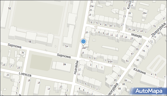 Legnica, Hutników, 14a, mapa Legnicy