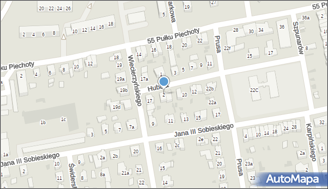 Leszno, Hubala Henryka, mjr., 2, mapa Leszno