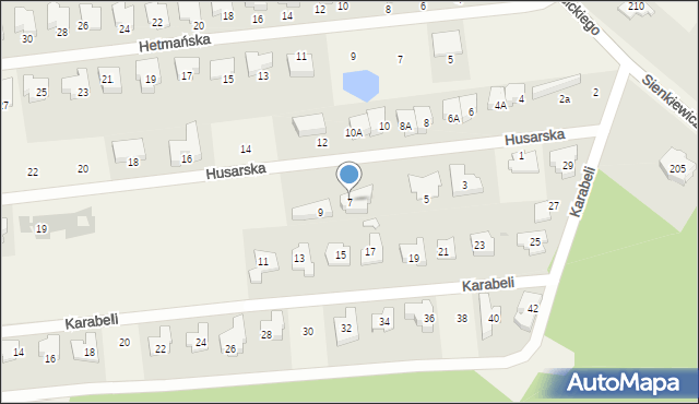 Lipków, Husarska, 7, mapa Lipków