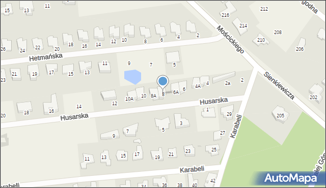 Lipków, Husarska, 8, mapa Lipków