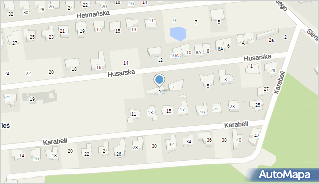 Lipków, Husarska, 9, mapa Lipków