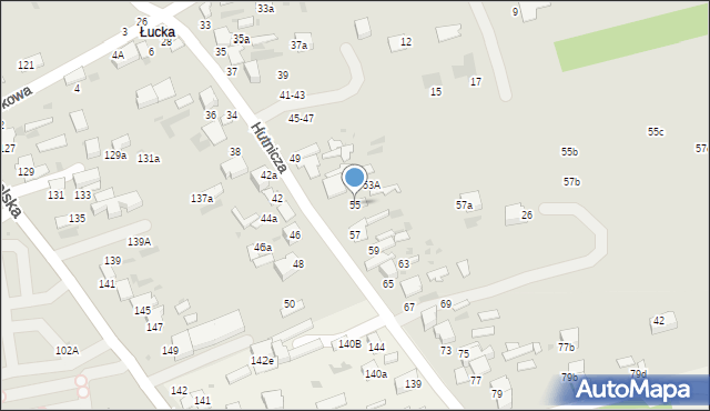 Lubartów, Hutnicza, 55, mapa Lubartów
