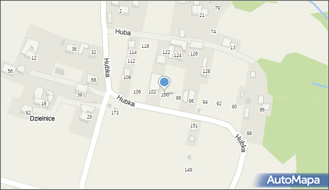 Maniowy, Hubka, 100, mapa Maniowy
