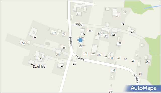 Maniowy, Hubka, 108, mapa Maniowy
