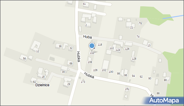 Maniowy, Hubka, 112, mapa Maniowy