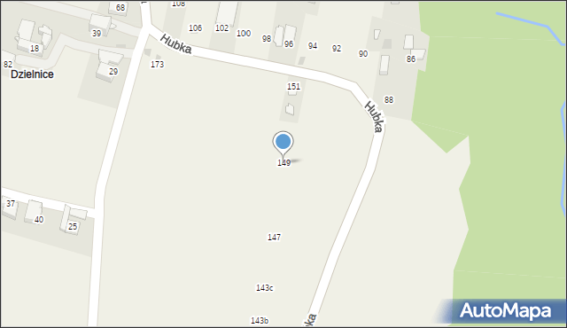 Maniowy, Hubka, 149, mapa Maniowy