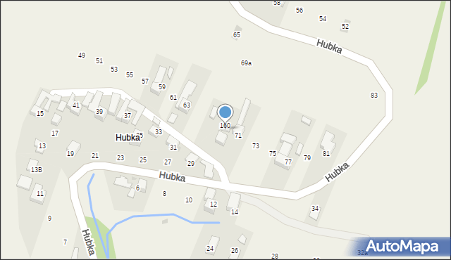 Maniowy, Hubka, 69, mapa Maniowy
