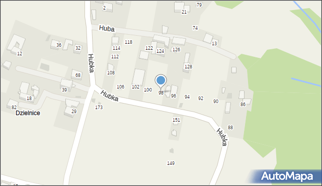 Maniowy, Hubka, 98, mapa Maniowy