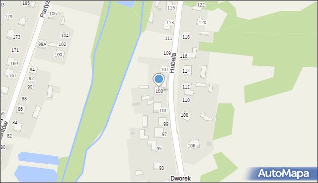 Niekłań Mały, Hubala Henryka, mjr., 103, mapa Niekłań Mały