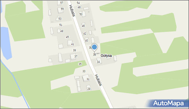 Niekłań Mały, Hubala Henryka, mjr., 36, mapa Niekłań Mały