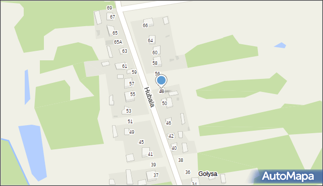 Niekłań Mały, Hubala Henryka, mjr., 52, mapa Niekłań Mały