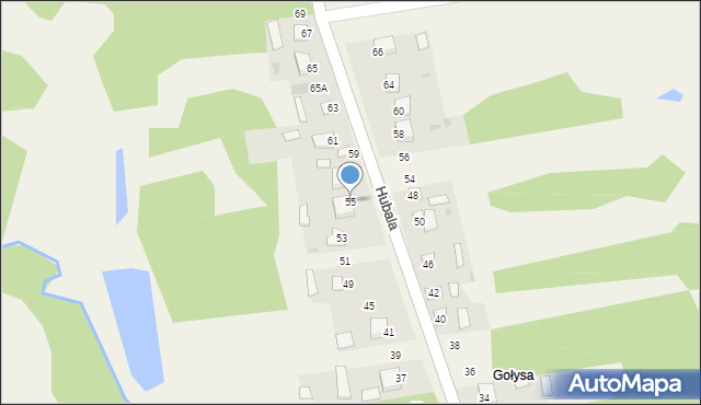 Niekłań Mały, Hubala Henryka, mjr., 55, mapa Niekłań Mały