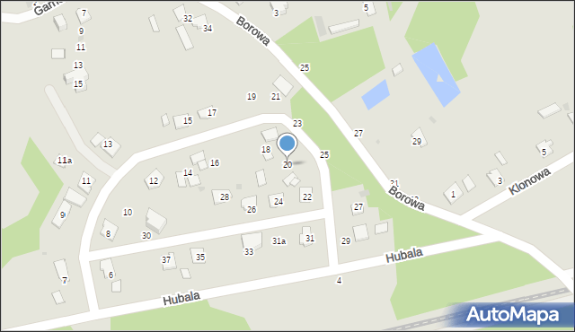 Nowa Dęba, Hubala Henryka, mjr., 20, mapa Nowa Dęba