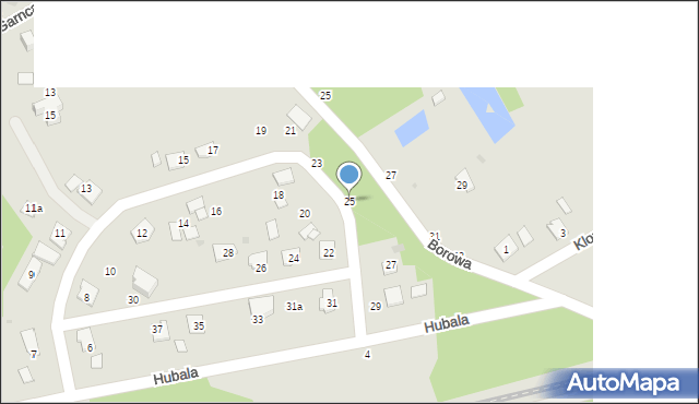 Nowa Dęba, Hubala Henryka, mjr., 25, mapa Nowa Dęba