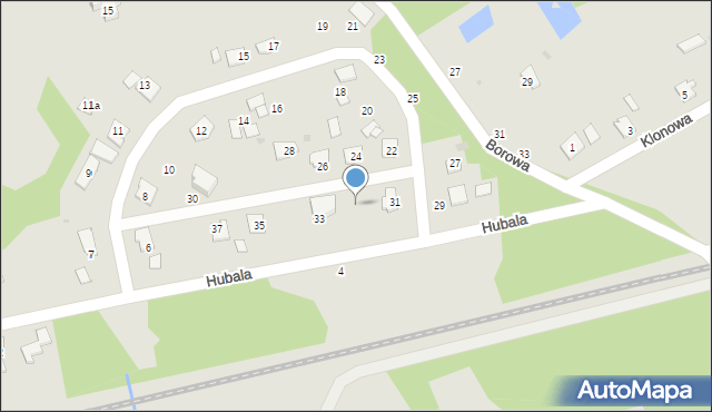 Nowa Dęba, Hubala Henryka, mjr., 31a, mapa Nowa Dęba