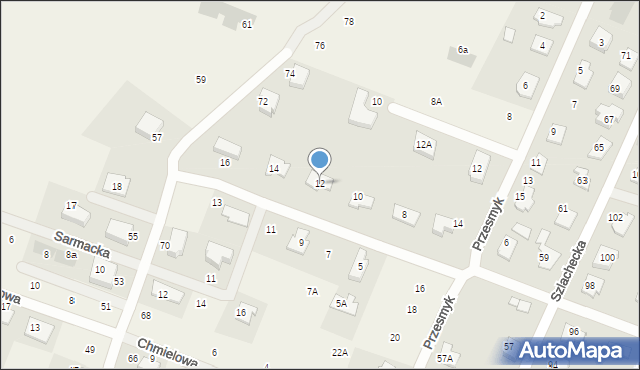 Nowe Gulczewo, Husarska, 12, mapa Nowe Gulczewo