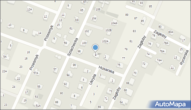 Nowe Gulczewo, Husarska, 4, mapa Nowe Gulczewo