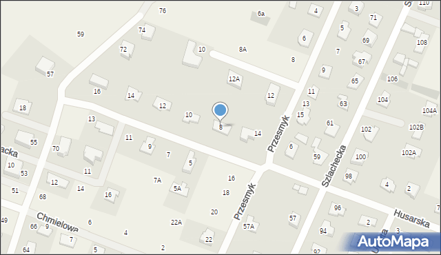 Nowe Gulczewo, Husarska, 8, mapa Nowe Gulczewo