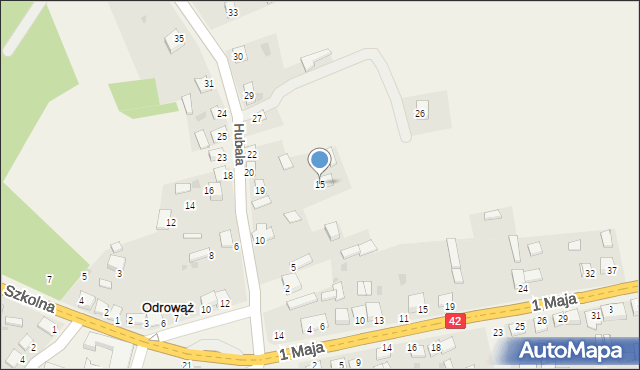 Odrowąż, Hubala Henryka, mjr., 15, mapa Odrowąż