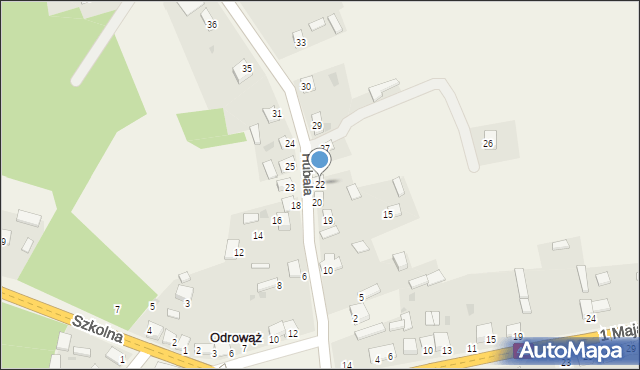 Odrowąż, Hubala Henryka, mjr., 22, mapa Odrowąż
