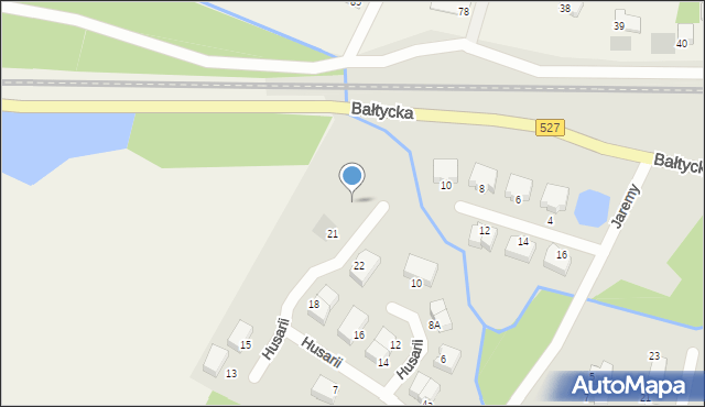 Olsztyn, Husarii, 23, mapa Olsztyna