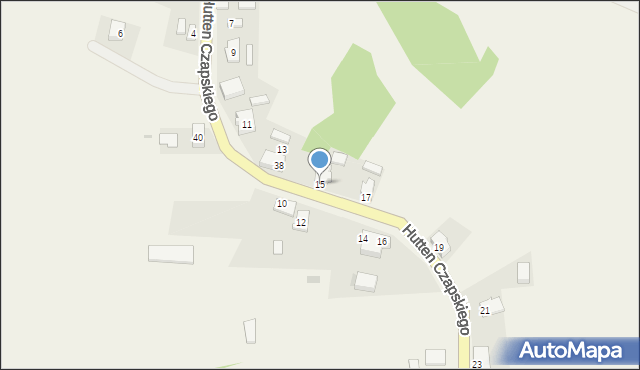 Opalenie, Hutten Czapskiego Jakuba, 15, mapa Opalenie