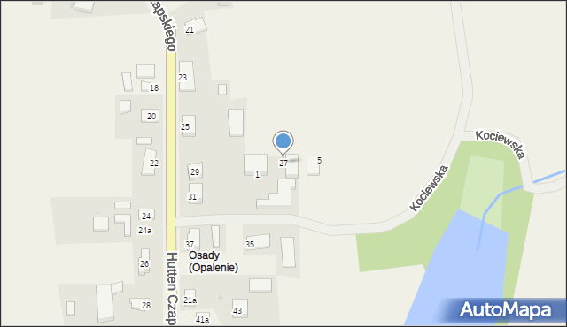 Opalenie, Hutten Czapskiego Jakuba, 27, mapa Opalenie