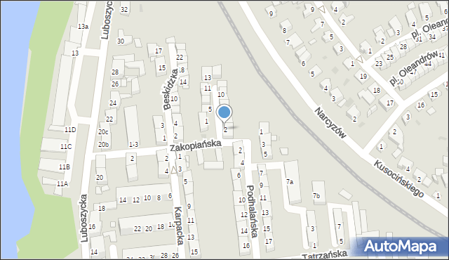 Opole, Huculska, 2, mapa Opola