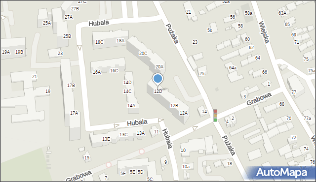 Opole, Hubala Henryka, mjr., 12D, mapa Opola