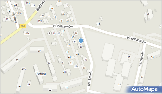 Ostrowiec Świętokrzyski, Hubalczyków, 40, mapa Ostrowiec Świętokrzyski