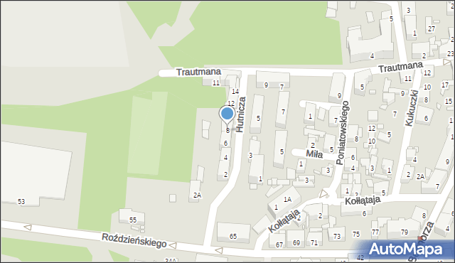 Piekary Śląskie, Hutnicza, 8, mapa Piekary Śląskie