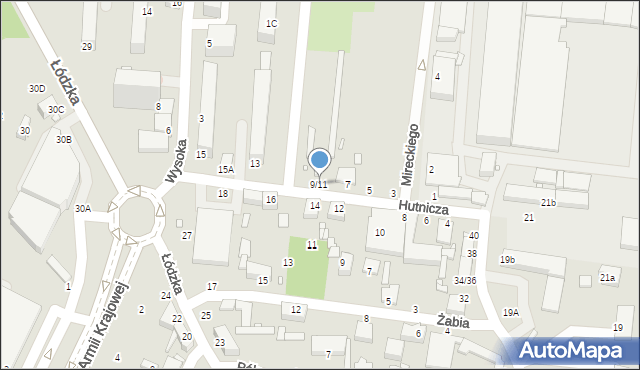 Piotrków Trybunalski, Hutnicza, 9/11, mapa Piotrków Trybunalski